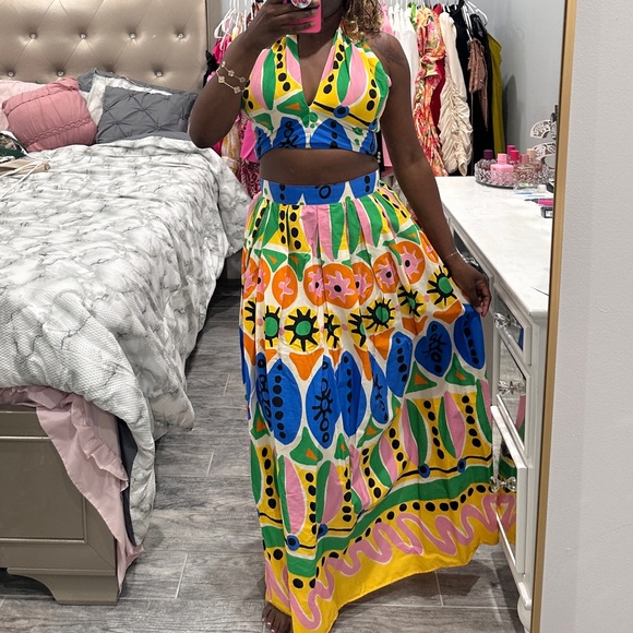 Zara Printed Matching Maxi Skirt & Crop Top - Picture 13 of 13